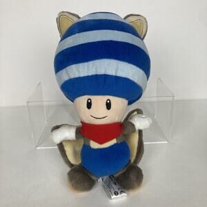 Official Little Buddy Flying Squirrel Blue Toad 8" Plush Super Mario Bros